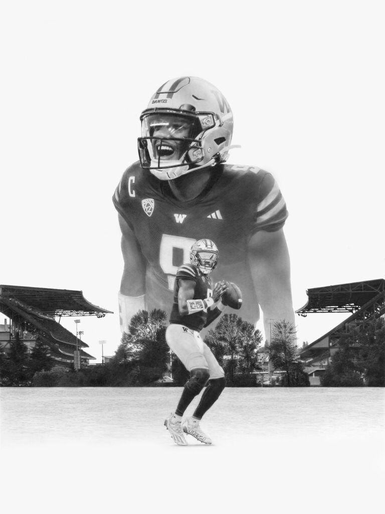 Keegan Hall's drawing of Michael Penix Jr